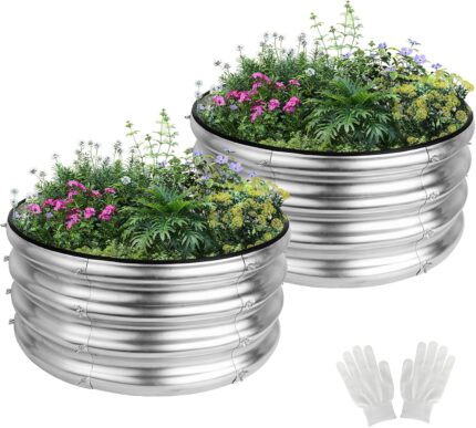 Round Galvanized Garden Bed