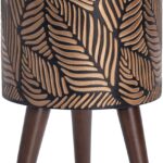 Bronze Grey Planter with Wood Stand