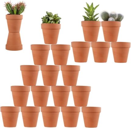 Unglazed Terracotta Pots in Natural Clay for Seedlings