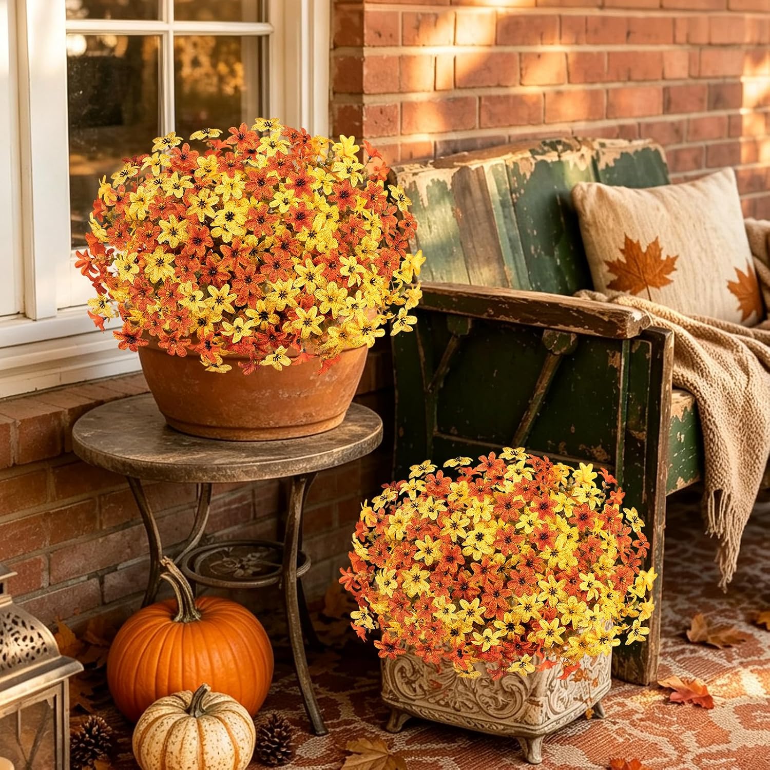 Artificial Fall Mums - 12 Bundles, UV Resistant - Image 7