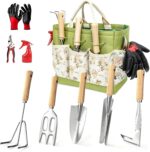 Garden Tool Set with Tote Bag, 9 Pieces