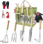 Garden Tool Set with Tote Bag, 9 Pieces