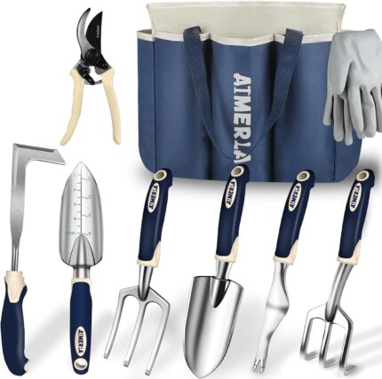 Gardening Tool Set with Carry Bag, 9 Pieces