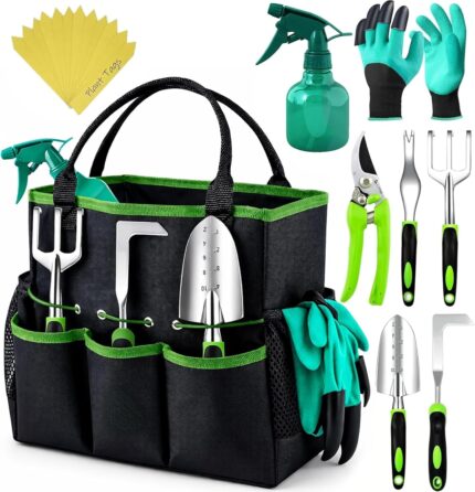 Gardening Hand Tool Set with Ergonomic Grips