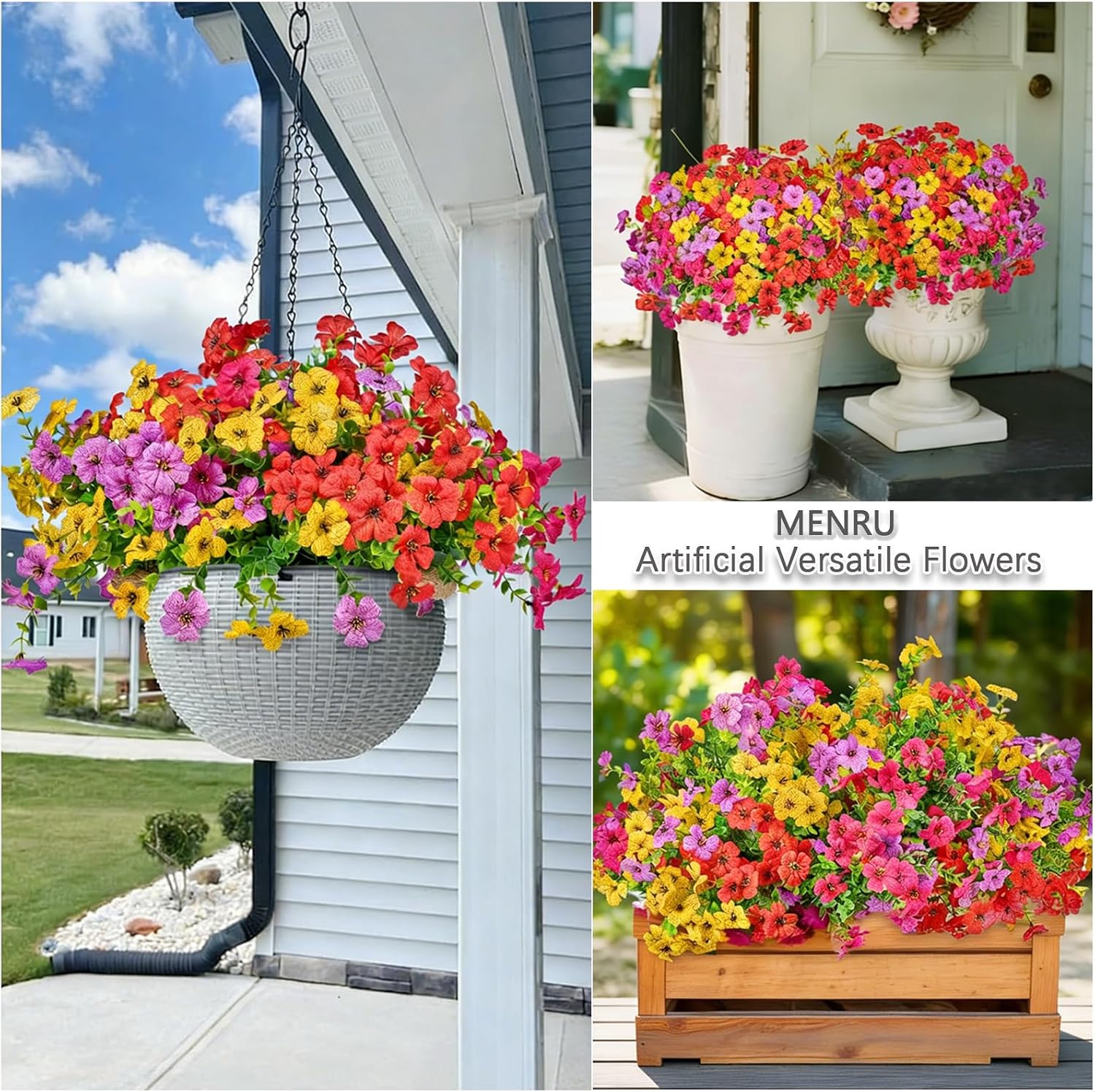 Artificial Outdoor Flowers - 12 Bundles, UV Resistant - Image 7