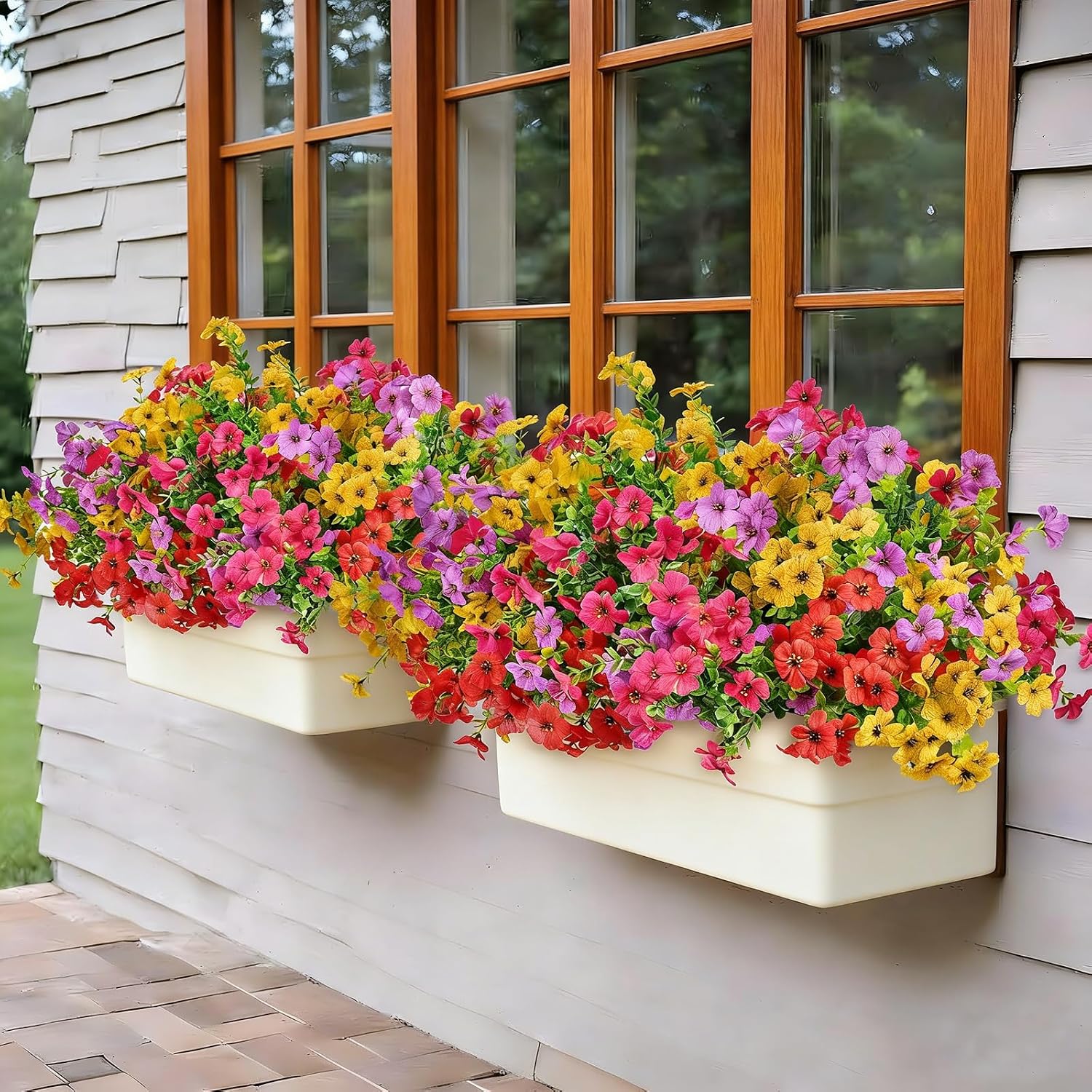 Artificial Outdoor Flowers - 12 Bundles, UV Resistant - Image 4