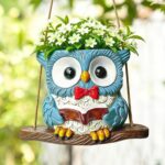 Owl-Shaped Planter with Drainage Hole for Small Plants