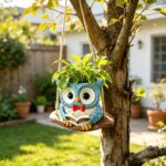 Owl-Shaped Planter with Drainage Hole for Small Plants