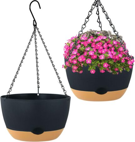 Plastic Hanging Planters with Drainage