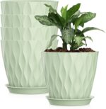 Plastic Plant Pots with Saucers