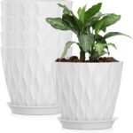 Plastic Plant Pots with Saucers