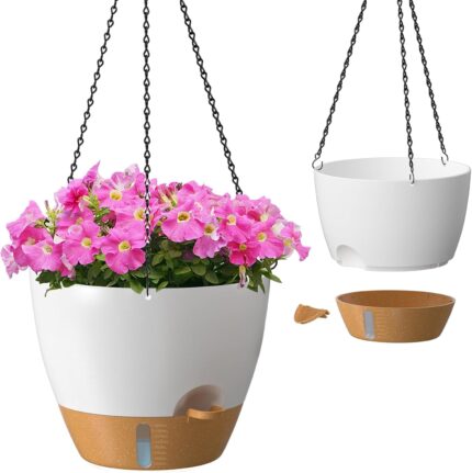 Self-Watering Hanging Planters with Drainage, Indoor and Outdoor