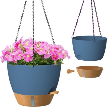 Self-Watering Hanging Planters with Drainage, Indoor and Outdoor
