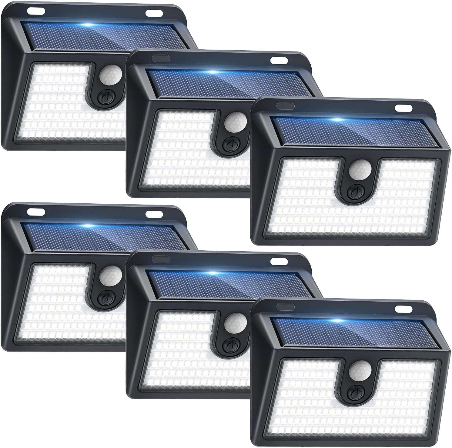 Solar Motion Sensor Wall Lights, 3 Lighting Modes, 6 Pieces