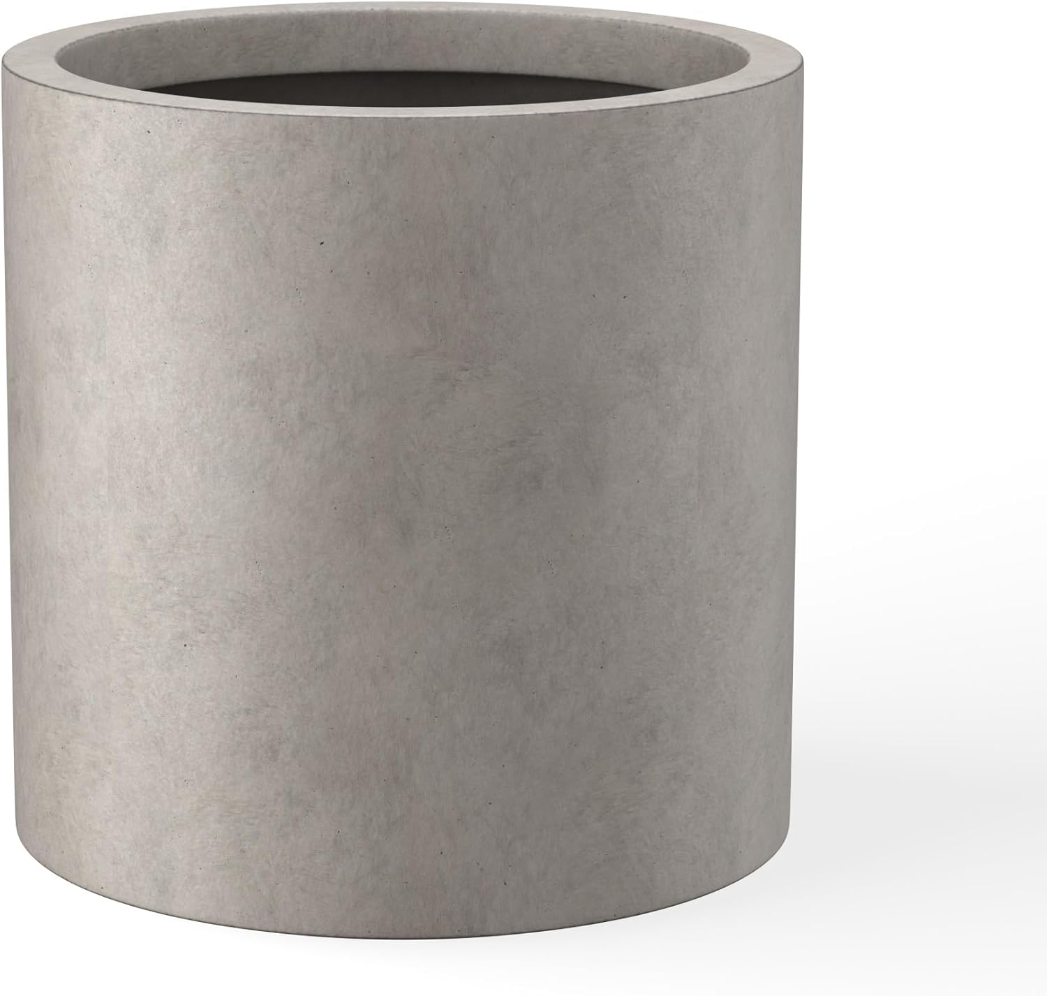 Weathered Concrete Cylinder Planter — 9.8 in Tall, Outdoor