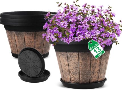 Whiskey Barrel Planter Set